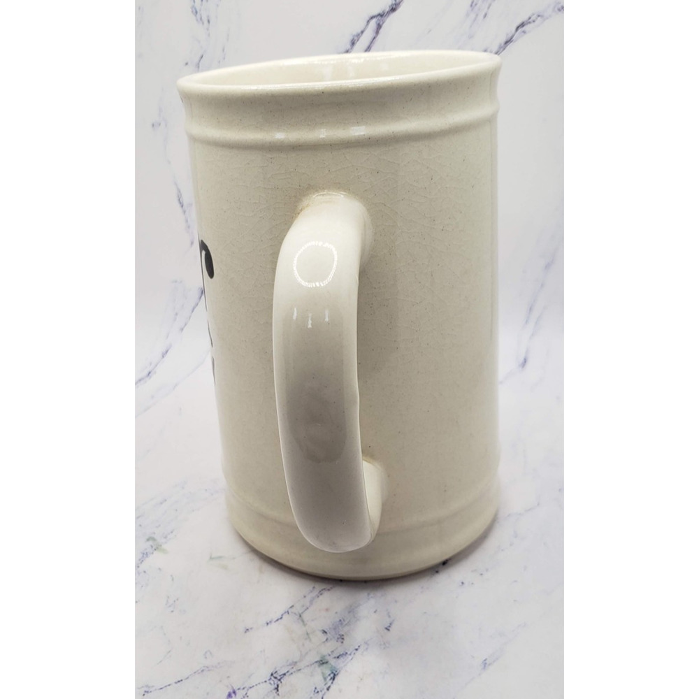 Black and Ivory Ceramic Porcelain Vintage 5 Cent Beer Mug - Picture 4 of 8